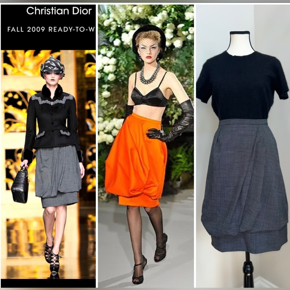 Vintage Runway Christian Dior F/W 2009 By John Galliano Buble Skirt Size FR40